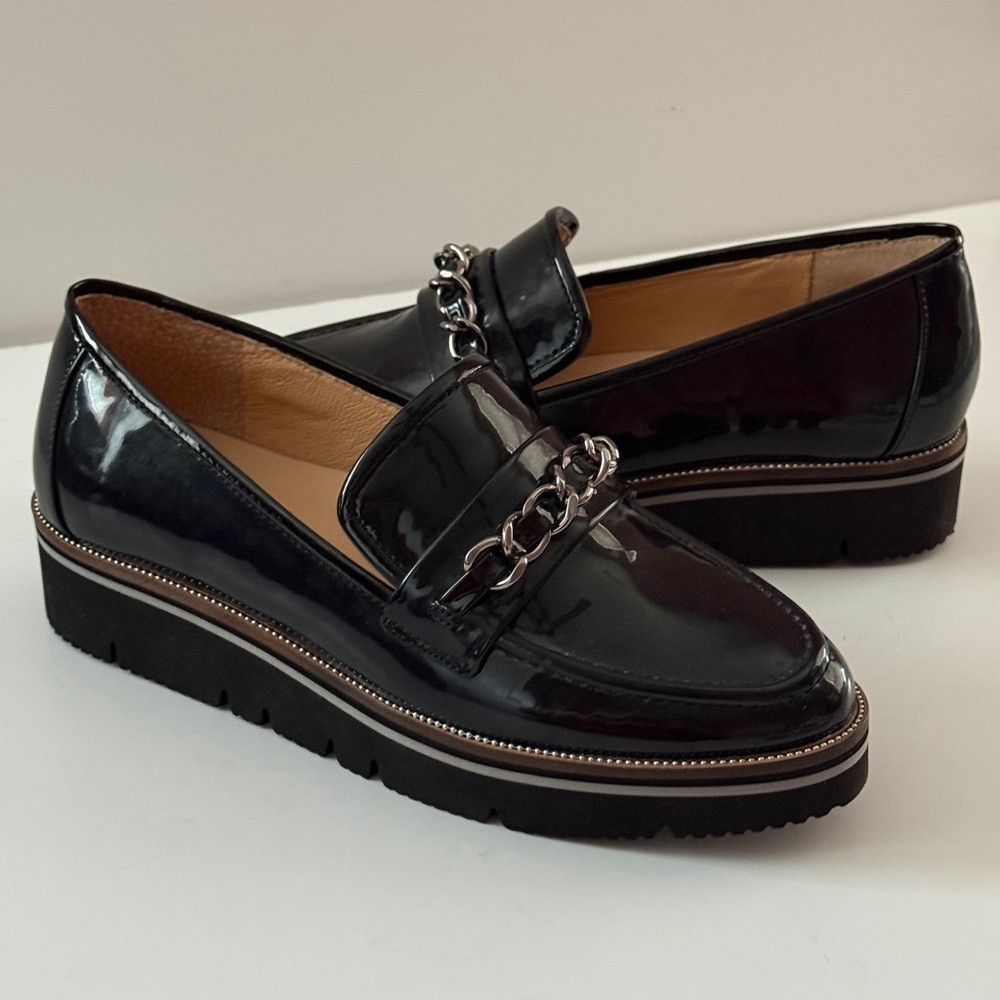 Alex Marie Grensley Patent Chain Detail Loafers Size 8M